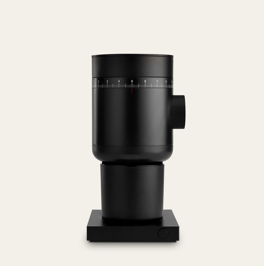Fellow Opus 2, a matte black conical burr grinder